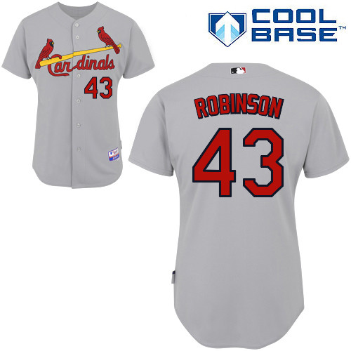Shane Robinson #43 MLB Jersey-St Louis Cardinals Men's Authentic Road Gray Cool Base Baseball Jersey